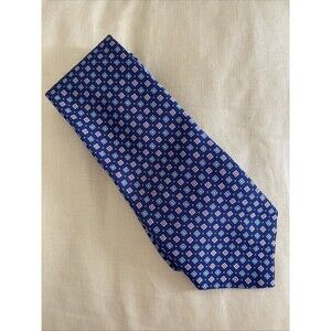 NWT BROOKS BROTHERS 346  100% Silk Necktie Designer Geometric Squares Blue Pink